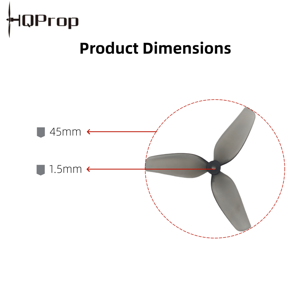 Fpv Drone Propeller - HQProp 45 มม. 1.8×1.2×3 ใบพัดสามใบ ระยะห่างรู